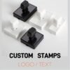 Custom Business Rubber Stamp, Large Size 11 x 8 cm, Personalised Logo Design, Black and White, ABS Material
